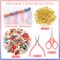 206 Pcs Jewelry Making Kit DIY Gradient Organza Ribbon-100 Charms,100 Jump Rings,4 Voile Ribbons (colorful) 7.09 x 4.72 x 0.63 inches